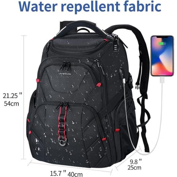 17.3'' Travel Laptop Backpack TSA Friendly,Water Resistant Anti Theft ExtraLarge - Picture 9 of 14